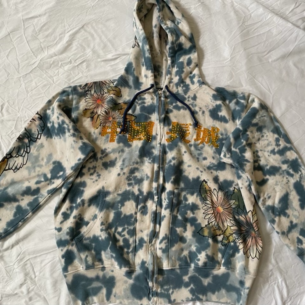 The Great China Wall Blue Tie-Dye Hoodie